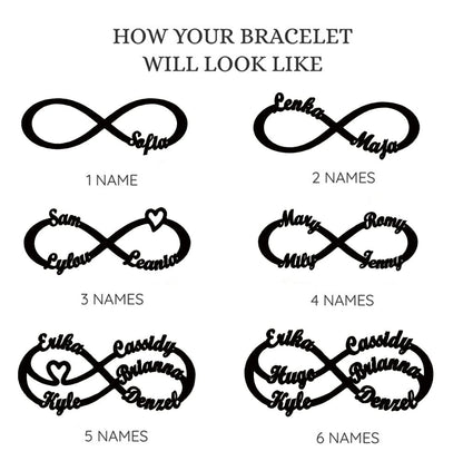 Personalized Custom Name Infinity Symbol Necklace Mom Stainless Steel Necklace With Kids Names Gift for Mom Jewelry
