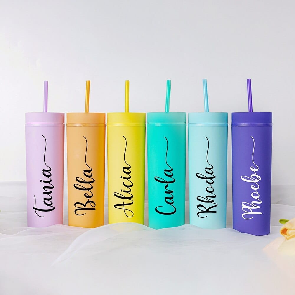Personalized 16oz Matte Tumbler With Straw