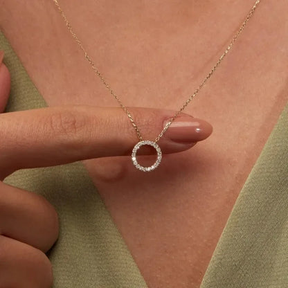 Elegant Crystal Circle Pendant