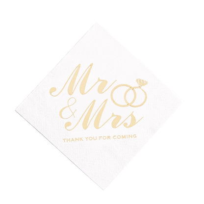 Custom Mr&Mrs Wedding Paper Napkins