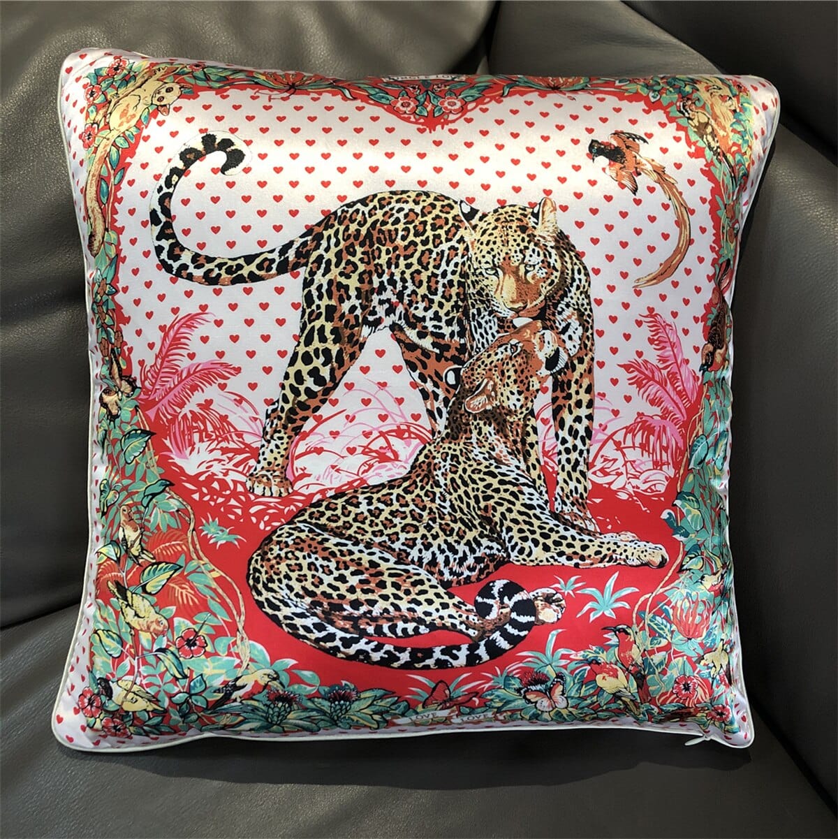 New Silk Pillowcase Brand Design Plaid Horse Sofa Throw Pillow Chair Car Cushion Cover Home Decoration Fashion Pillow