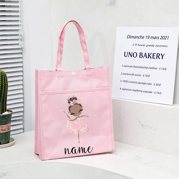 Personalized Name Ballerina Tote Bag  Ballet Dance Bag Birthday Gift Bag Ballet Tote Bag Ballet Dancer bag