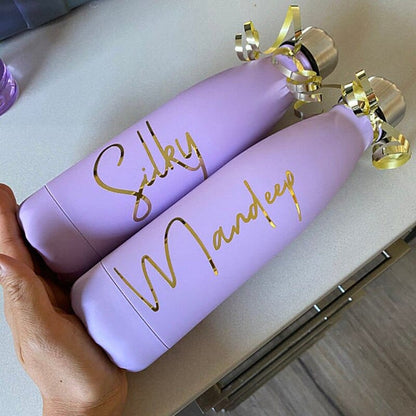 Personalized Text Logo Stainless Steel Thermos Bridesmaid Custom Cup Bachelorette Party Gifts Favors Proposal 500ml Water Bottle