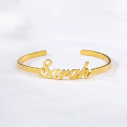 Personalized Custom Name Bracelet for Women New Stainless Steel Open Adjustable Heart Bracelet Girl Dainty Jewelry Wedding Gift