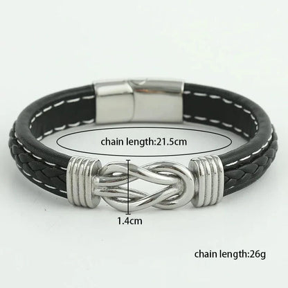 Gift For Grandson Braided Leather Bracelet