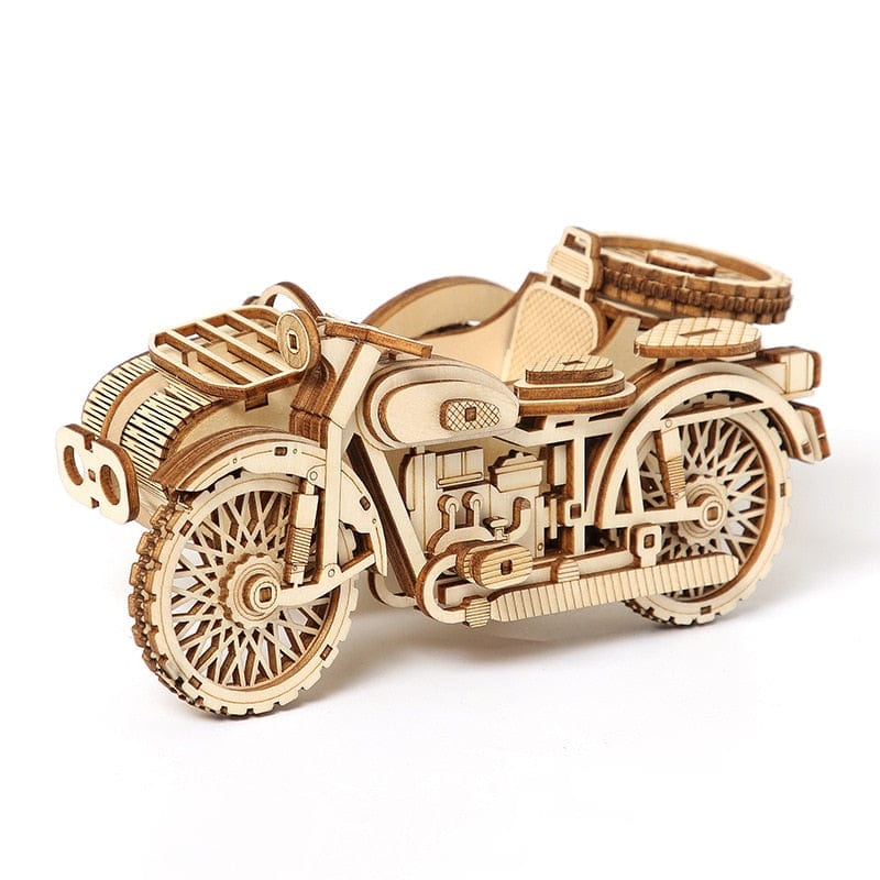 Wooden Puzzles Toys Army Jeep Model Montessori Toys Steam Train Model Building Kits for Kids Gift Home Decor