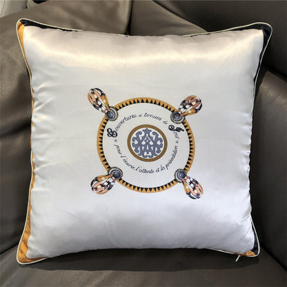 New Silk Pillowcase Brand Design Plaid Horse Sofa Throw Pillow Chair Car Cushion Cover Home Decoration Fashion Pillow