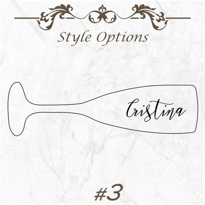 Personalised Bridesmaid Champagne Flute White Glass