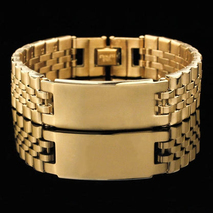 Custom Name Men Stainless Steel Bracelet watch band Black Smooth Engrave Logo Id Bracelets Gift Jewelry
