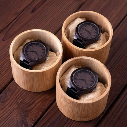 Personalized Men's Custom Watch Box Wooden Moisture Resistant Watch Box With Small Pillow Wedding Party Groomsmen Gift