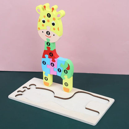 Wooden Toddler Puzzles for Kids Learning Toys for Toddlers 2 3 4 5 Years Old Top 3D Puzzle Educational Dinosaur Toy