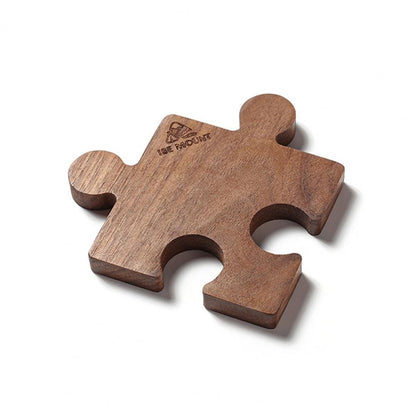 Walnut/Beech Cup Mat Jigsaw Puzzle Insulated Wood Cup Coaster Tea Coffee Cup Pad Placemats Decor Wood Coasters Kitchen Placemat