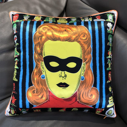 New Silk Pillowcase Brand Design Plaid Horse Sofa Throw Pillow Chair Car Cushion Cover Home Decoration Fashion Pillow