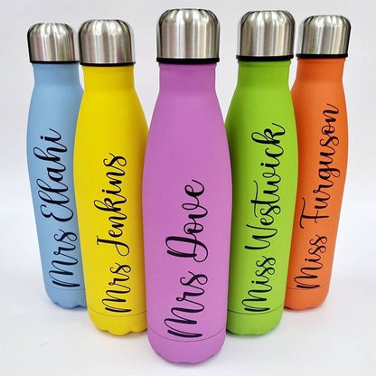 Personalized Text Logo Stainless Steel Thermos Bridesmaid Custom Cup Bachelorette Party Gifts Favors Proposal 500ml Water Bottle