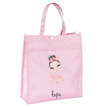 Personalized Name Ballerina Tote Bag  Ballet Dance Bag Birthday Gift Bag Ballet Tote Bag Ballet Dancer bag
