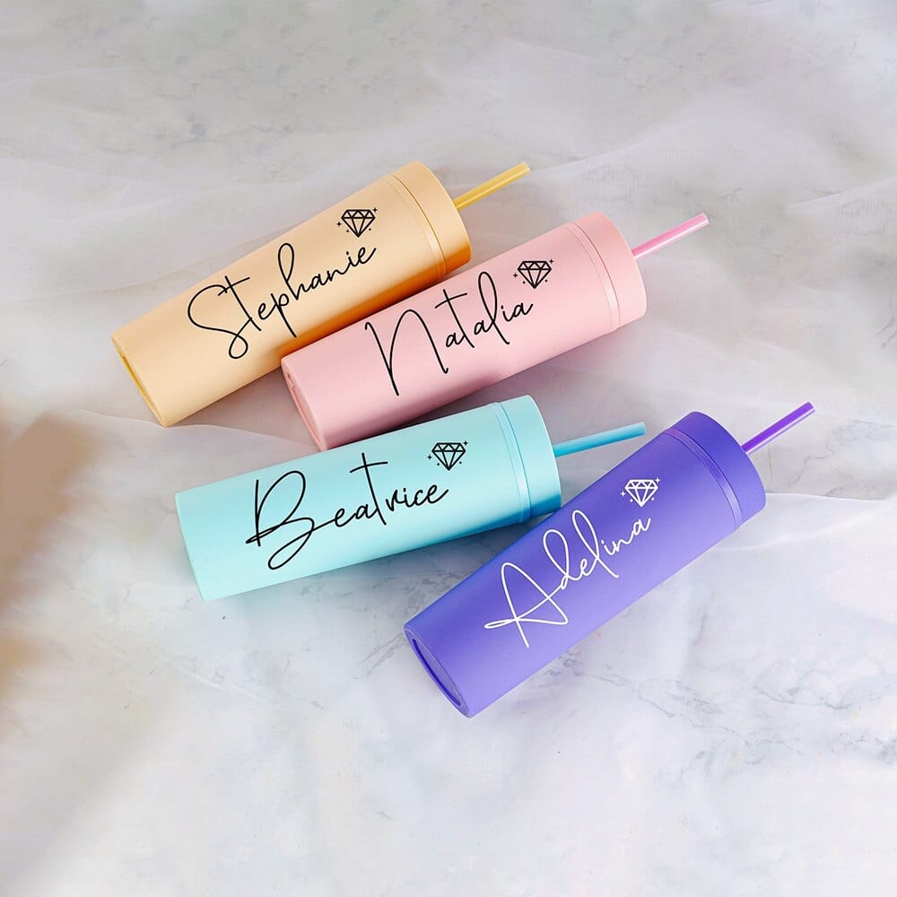 Personalized 16oz Matte Tumbler With Straw