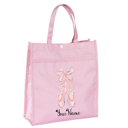 Personalized Name Ballerina Tote Bag  Ballet Dance Bag Birthday Gift Bag Ballet Tote Bag Ballet Dancer bag