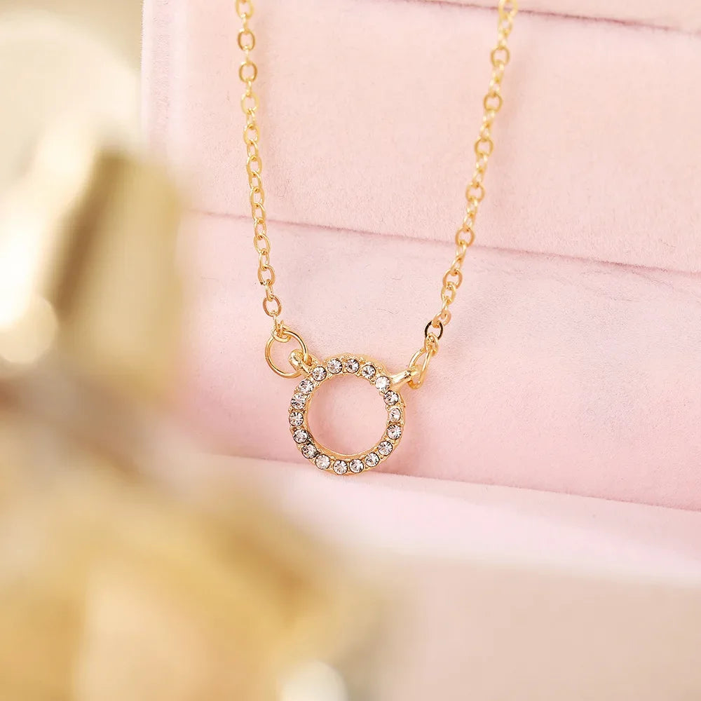 Elegant Crystal Circle Pendant