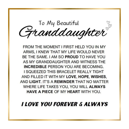 To My Beautiful Granddaughter Rainbow Stone Bracelet