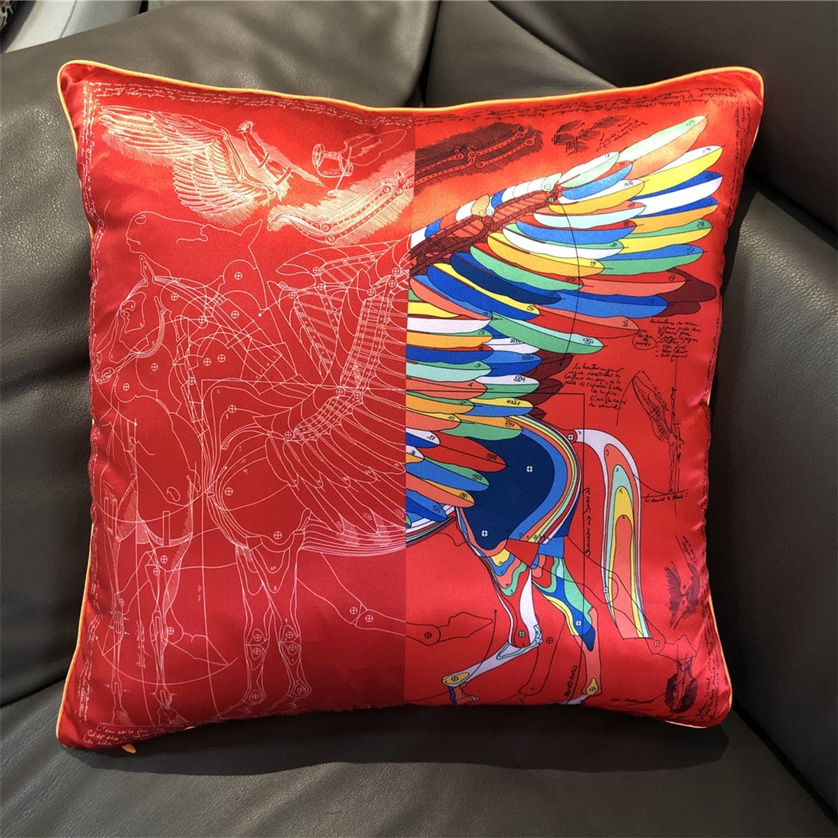 New Silk Pillowcase Brand Design Plaid Horse Sofa Throw Pillow Chair Car Cushion Cover Home Decoration Fashion Pillow