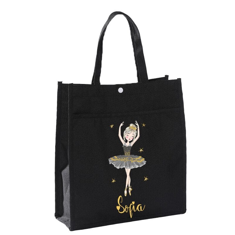 Personalized Name Ballerina Tote Bag  Ballet Dance Bag Birthday Gift Bag Ballet Tote Bag Ballet Dancer bag