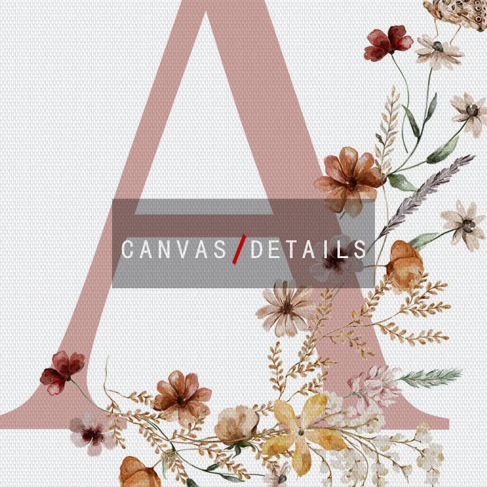 Personalized Name Initial Wildflowers Canvas Printing