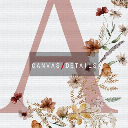 Personalized Name Initial Wildflowers Canvas Printing