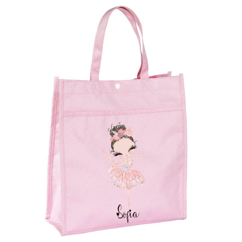 Personalized Name Ballerina Tote Bag  Ballet Dance Bag Birthday Gift Bag Ballet Tote Bag Ballet Dancer bag