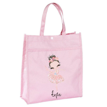 Personalized Name Ballerina Tote Bag  Ballet Dance Bag Birthday Gift Bag Ballet Tote Bag Ballet Dancer bag
