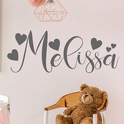 Personalized Baby Decal With Love Calligraphy Style Name Vinyl Wall Sticker Girl Gift Nursery Sweet Decor