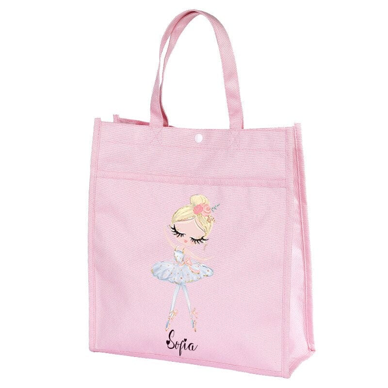 Personalized Name Ballerina Tote Bag  Ballet Dance Bag Birthday Gift Bag Ballet Tote Bag Ballet Dancer bag