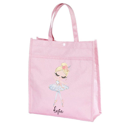 Personalized Name Ballerina Tote Bag  Ballet Dance Bag Birthday Gift Bag Ballet Tote Bag Ballet Dancer bag