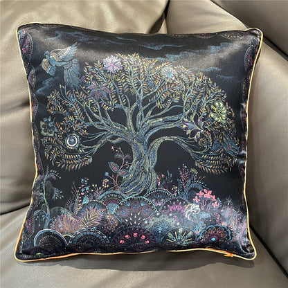 New Silk Pillowcase Brand Design Plaid Horse Sofa Throw Pillow Chair Car Cushion Cover Home Decoration Fashion Pillow