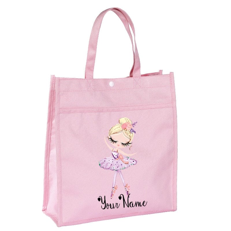 Personalized Name Ballerina Tote Bag  Ballet Dance Bag Birthday Gift Bag Ballet Tote Bag Ballet Dancer bag