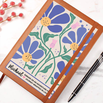 Custom Name Blue BOHO Journey Wrapped In Love Writing Journal