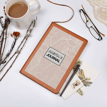 Custom Name Leaf Pattern Journal