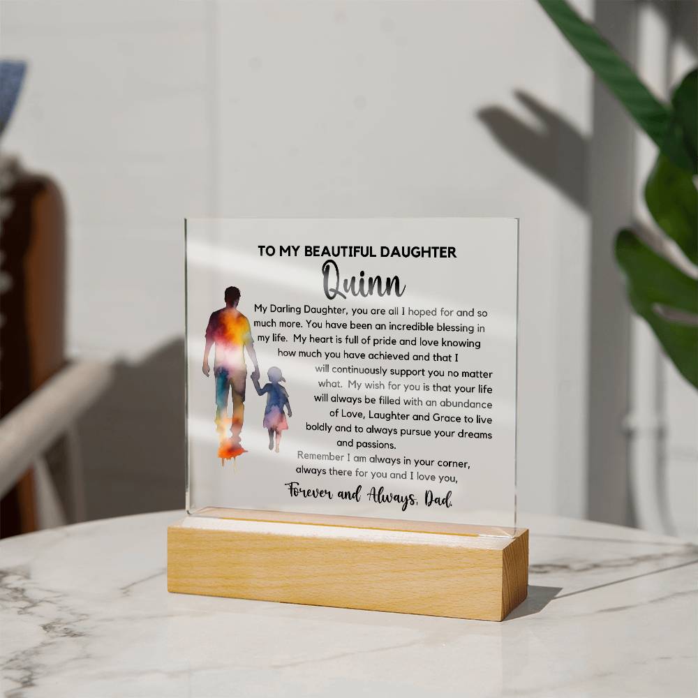 Custom Name To My Beautiful Daughter - Full Of Love And Pride Acrylic Plaque