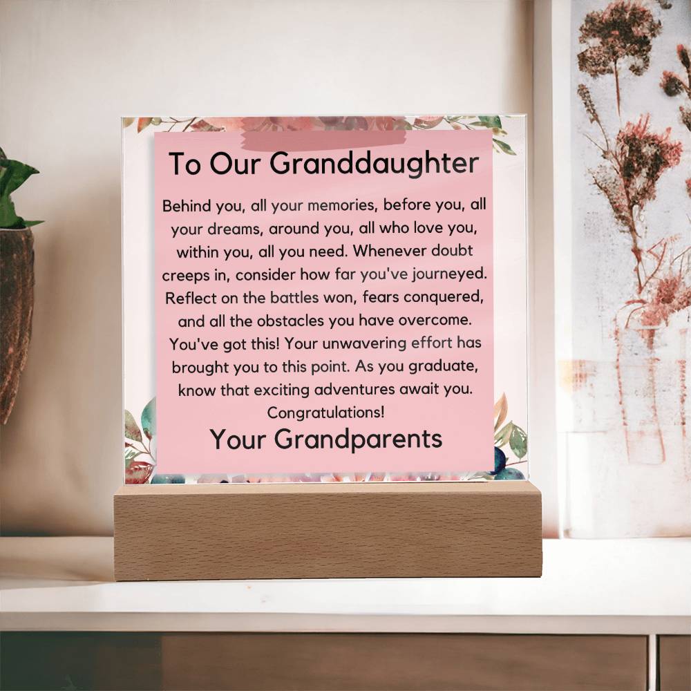 To Our Granddaughter - Congratulations Acrylic Plaque