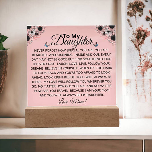 To My Daughter From Mom - Believe In Yourself Acrylic Plaque