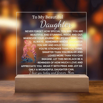 To Beautiful Daughter- You Are Wonderful  Acrylic Plaque