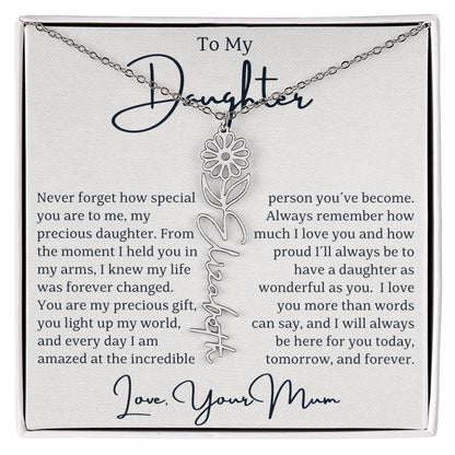 Custom Name Birth Flower Gift For Daughter