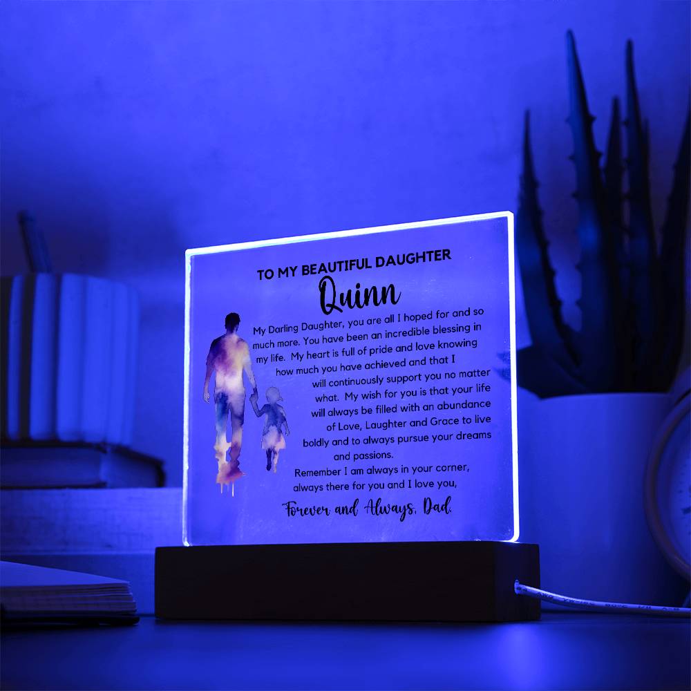 Custom Name To My Beautiful Daughter - Full Of Love And Pride Acrylic Plaque