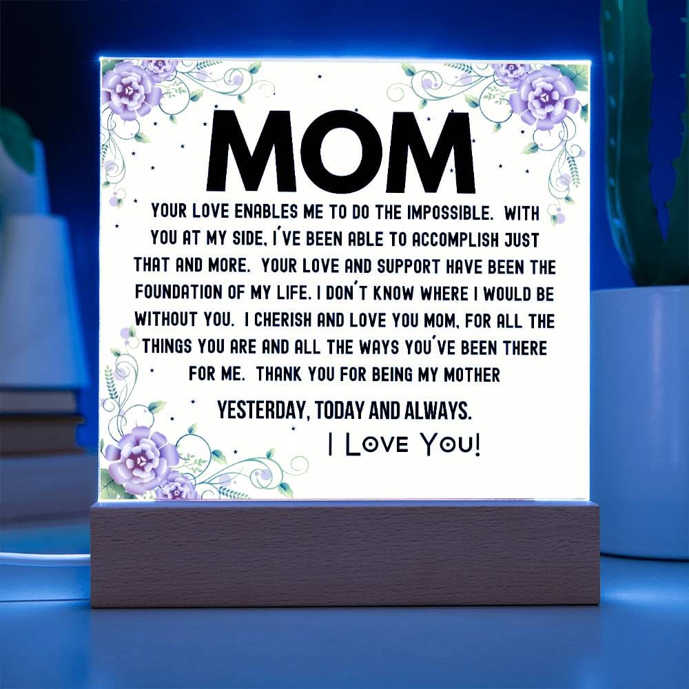 Gift For Mom - I Cherish And Love You Acrylic Plaque