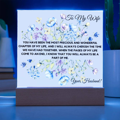 To My Wife - Most Precious Acrylic Plaque