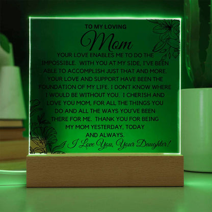 To Beautiful Mom - I Cherish And Love You Acrylic Plaque