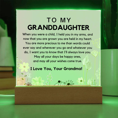 To My Granddaughter From Grandma - You Are Precious Acrylic Plaque