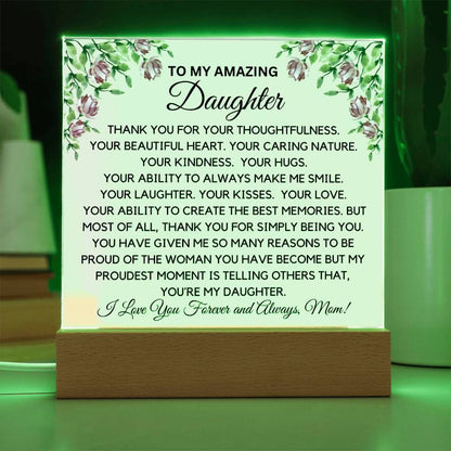 To My Amazing Daughter From Mom - Caring Ways Acrylic Plaque