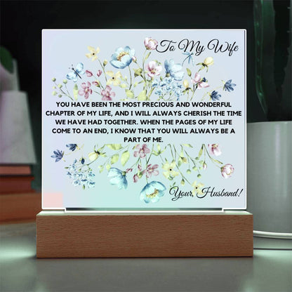 To My Wife - Most Precious Acrylic Plaque