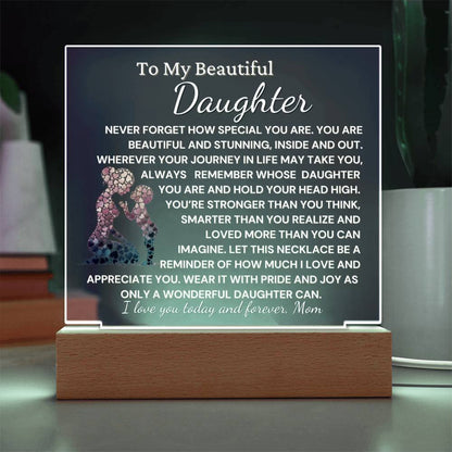 To Beautiful Daughter- You Are Wonderful  Acrylic Plaque