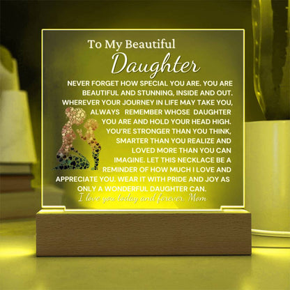To Beautiful Daughter- You Are Wonderful  Acrylic Plaque